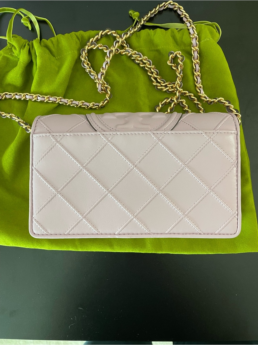 Tory Burch Chain Wallet Handbag in Light Purple Leather - Picture 3 of 6